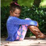 Hayley Long Sleeve Top Purple Script - threefriendsapparels