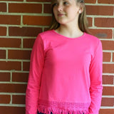 Hayley Long Sleeve Top Fuchsia - threefriendsapparels