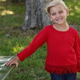 Hayley Long Sleeve Top Red - threefriendsapparels