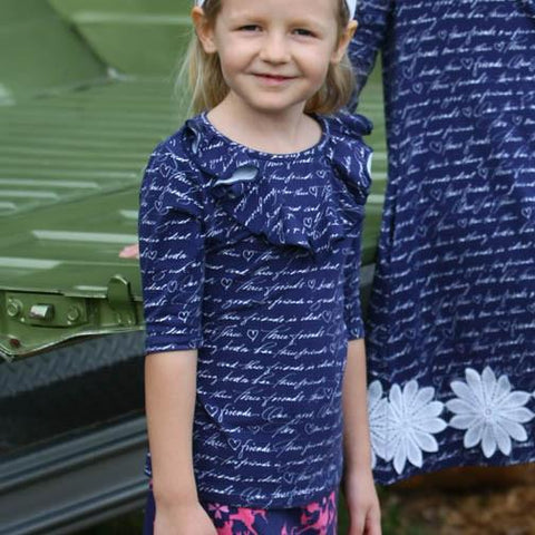 B! B! Top Navy Script - threefriendsapparels