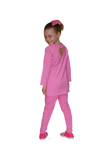 Dixie 2 PC Set Pink Pinned with Pink Leggings - threefriendsapparels