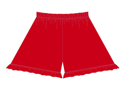 Little Truffle Ruffle Short Red - threefriendsapparels