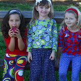 Picasso Palazzo Pants Navy Script - threefriendsapparels