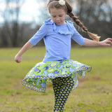 Twirly Skirt Green Paisley - threefriendsapparels