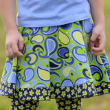 Twirly Skirt Green Paisley - threefriendsapparels