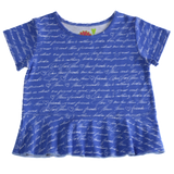 Hayley Short Sleeve Top Purple Script - threefriendsapparels