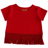 Hayley Short Sleeve Top Red - threefriendsapparels