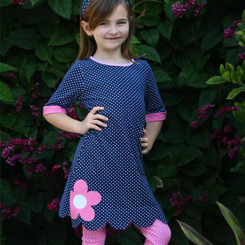 Abby Dress Navy Pinned Dot