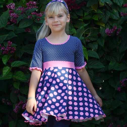 Bella Too Dress Navy Polka Dot