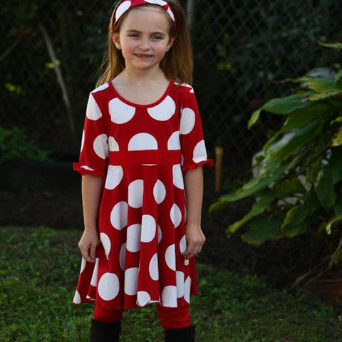 Bella Too Dress Red Round - threefriendsapparels