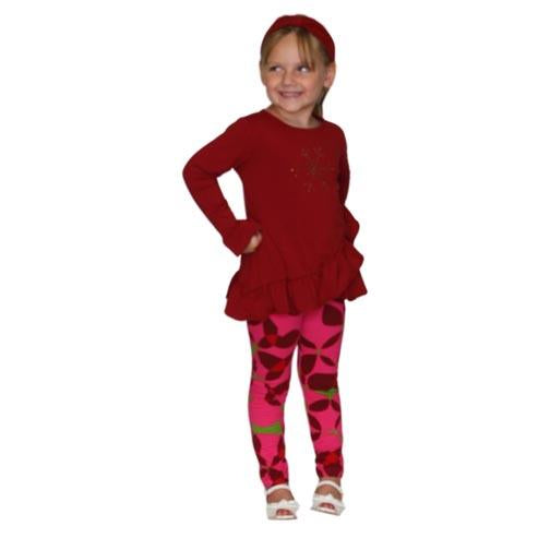 Mandy 2PC Set Burgundy with Playful Leggings