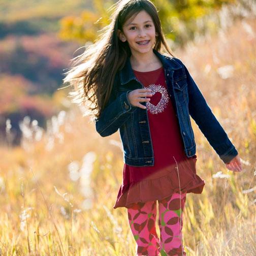 Mandy 2 PC Set Burgundy with Heart Playful Leggings