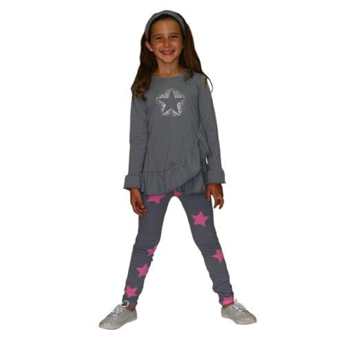 Mandy 2PC Set Gray with Starlight Leggings