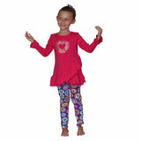 Mandy 2 PC Set Hot Pink with Galaxy Leggings - threefriendsapparels