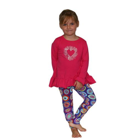 Mandy 2 PC Set Hot Pink with Galaxy Leggings - threefriendsapparels