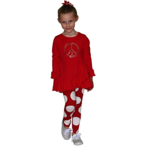 Mandy 2 PC Set Red with Red Rounder Leggings
