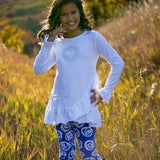 Mandy 2 PC Set White with Twirl Leggings - threefriendsapparels