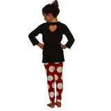 Dixie 2 PC Set Black with Red Rounder Leggings - threefriendsapparels