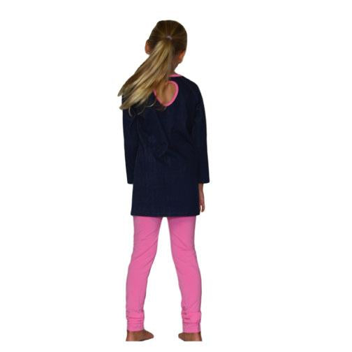 Dixie 2PC Set Denim with Pink Leggings