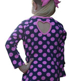 Dixie 2 PC Set Navy Polka with Pink Leggings - threefriendsapparels