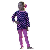 Dixie 2 PC Set Navy Polka with Pink Leggings - threefriendsapparels