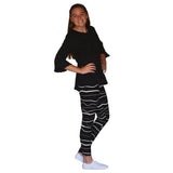 Kacey 2 PC Set Black with Black Bandits Leggings - threefriendsapparels