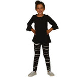 Kacey 2 PC Set Black with Black Bandits Leggings - threefriendsapparels