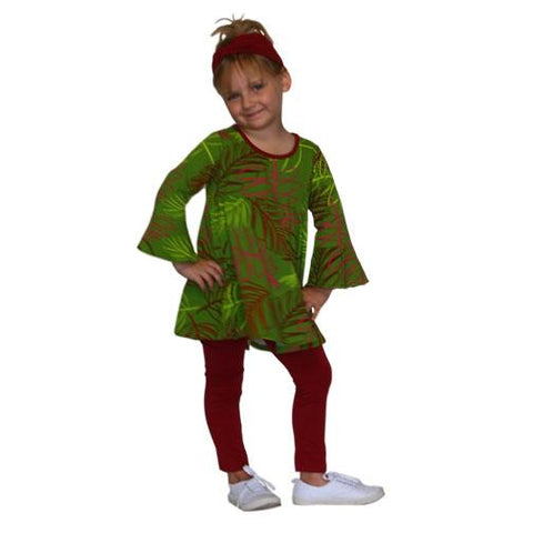 Kacey 2PC Set Fallen Palms with Burgundy Leggings - threefriendsapparels