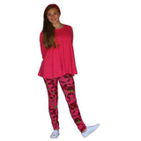 Kacey 2 PC Set Hot Pink with Playful Leggings - threefriendsapparels