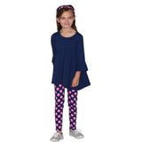 Kacey 2PC Set Navy with Navy Polka Leggings - threefriendsapparels