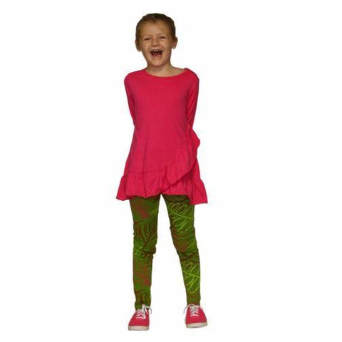 Mandy 2 PC Set Hot Pink with Fallen Palms Leggings - threefriendsapparels