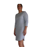 Sweet Tea Ladies T-Shirt Dress Gray Stripe - threefriendsapparels