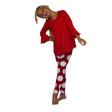 Kacey 2 PC Set Red with Red Rounder Leggings - threefriendsapparels