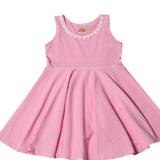 Little Cupcake Tank Full Circle Twirling Dress in Pink Stripe - threefriendsapparels