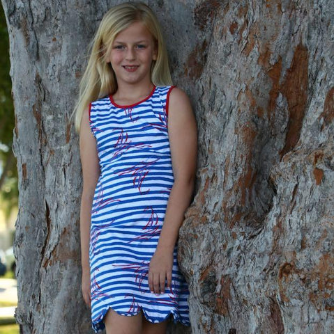 K!K! Reversible Dress Sailboats - threefriendsapparels