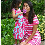 Polly Pocket Ladies Dress Hot Pink Stripe - threefriendsapparels