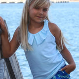 Baylor Racerback Top Aqua Stripe - threefriendsapparels