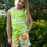 Baylor Racerback Top Lime Stripe - threefriendsapparels