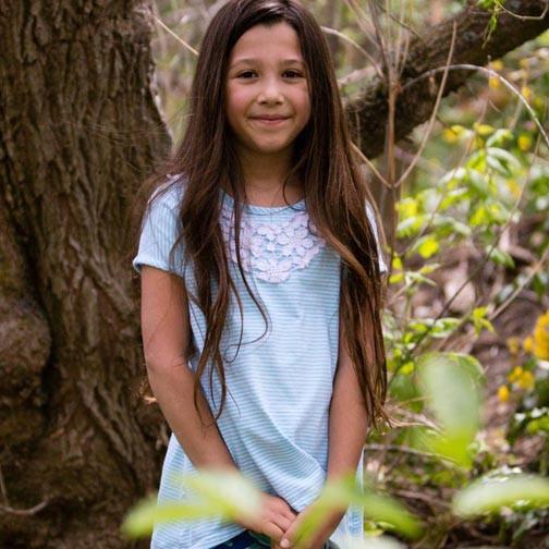 Kel Belle Top Aqua Stripe