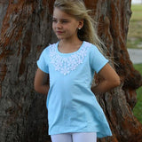Kel Belle Top Aqua Stripe - threefriendsapparels