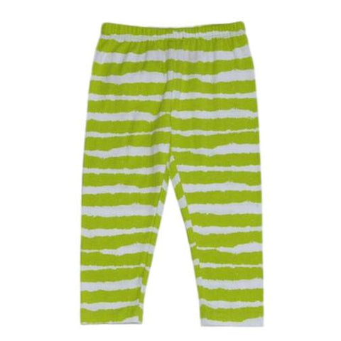 Sweet Pea Capri Leggings Lime Stripe - threefriendsapparels