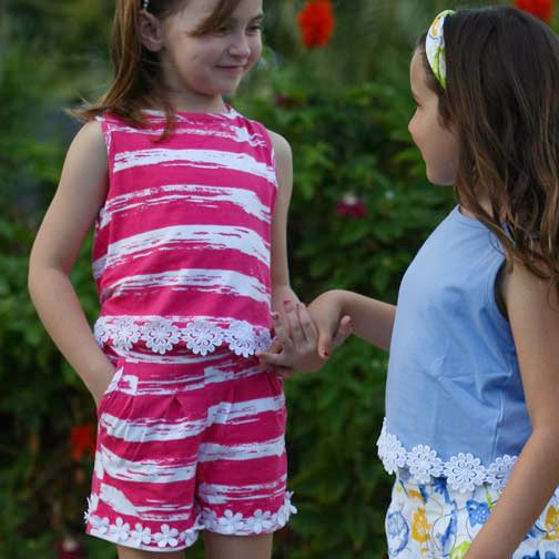 Breezies Tailored Short Hot Pink Brush Stroke