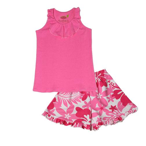 Baylor Pink Truffle Short 2PC Set Hibiscus