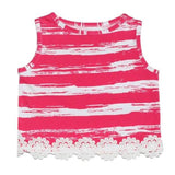 Ciara Crop Top Hot Pink Brush Stroke - threefriendsapparels