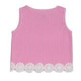 Ciara Crop Top Pink Stripe - threefriendsapparels