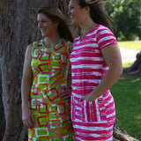 Polly Pocket Ladies Dress Hot Pink Stripe - threefriendsapparels