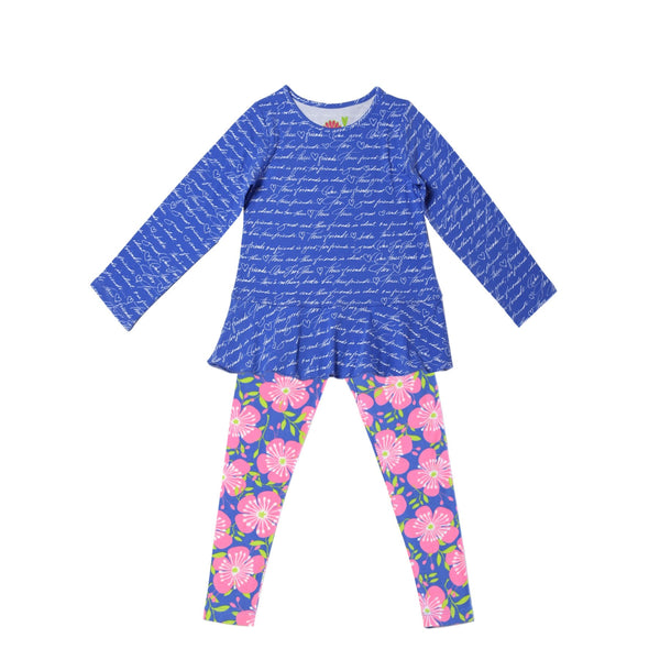 Hayley Top Purple Script Peggy Legging Palma