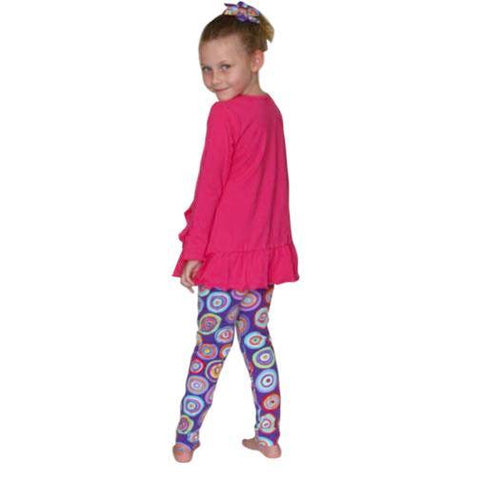 Mandy 2 PC Set Hot Pink with Galaxy Leggings - threefriendsapparels