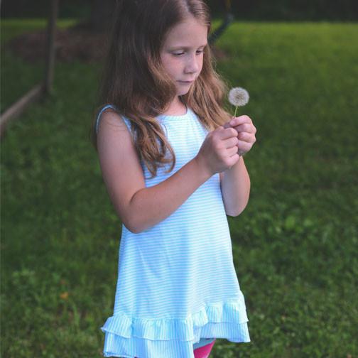 Mikki Tunic Top Aqua Stripe